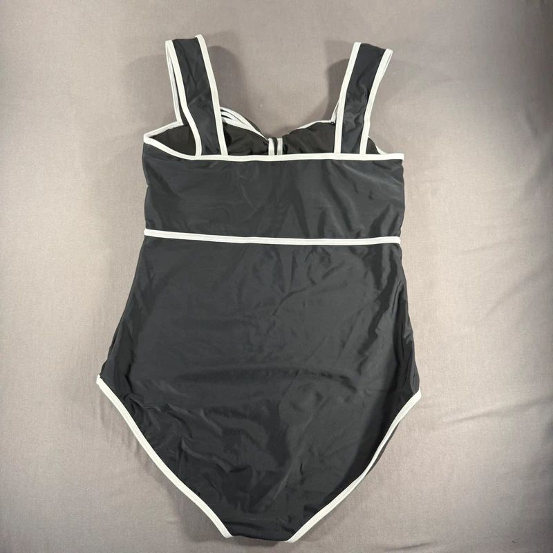 Black White Bow One Piece Swimsuit Sz Xxl — image 3 of 7